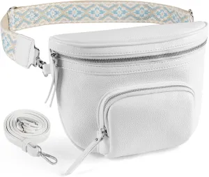 Letech  Fanny Pack Crossbody Bag with Adjustable Shoulder Strap,Waist Bag Travel Belt Bags Bum Bag Gifts for Women Men (White)