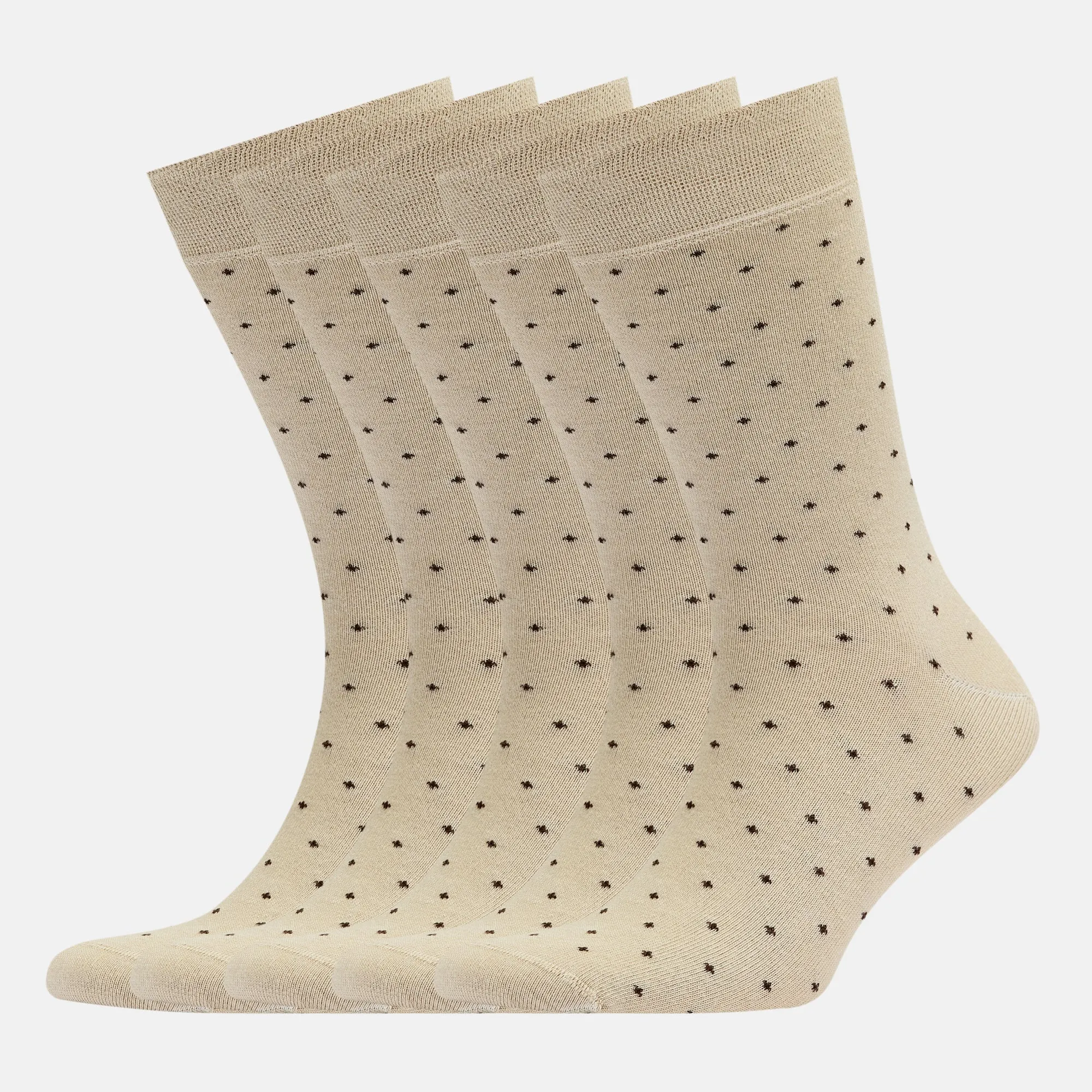 Men's Bamboo Dress Socks • Dotted Pack of 1/3/5 Pairs • Camel Khaki