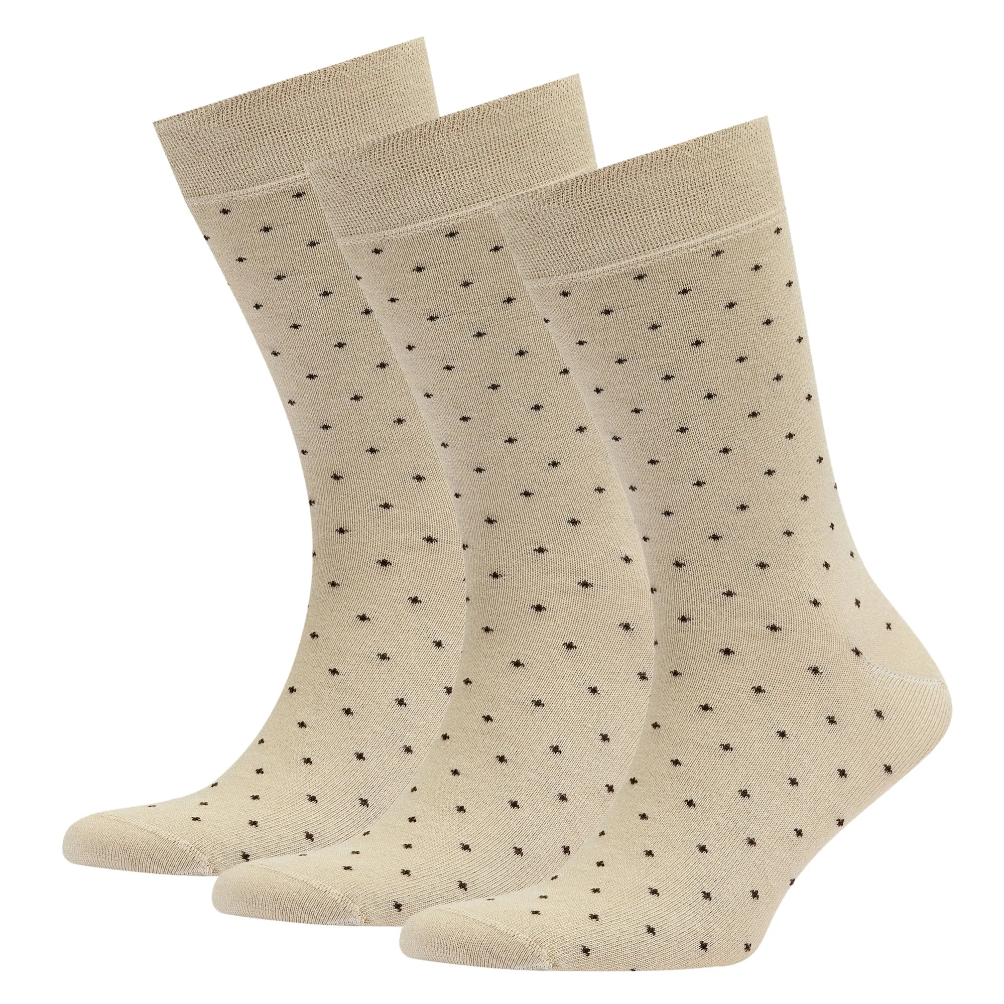 Men's Bamboo Dress Socks • Dotted Pack of 1/3/5 Pairs • Camel Khaki