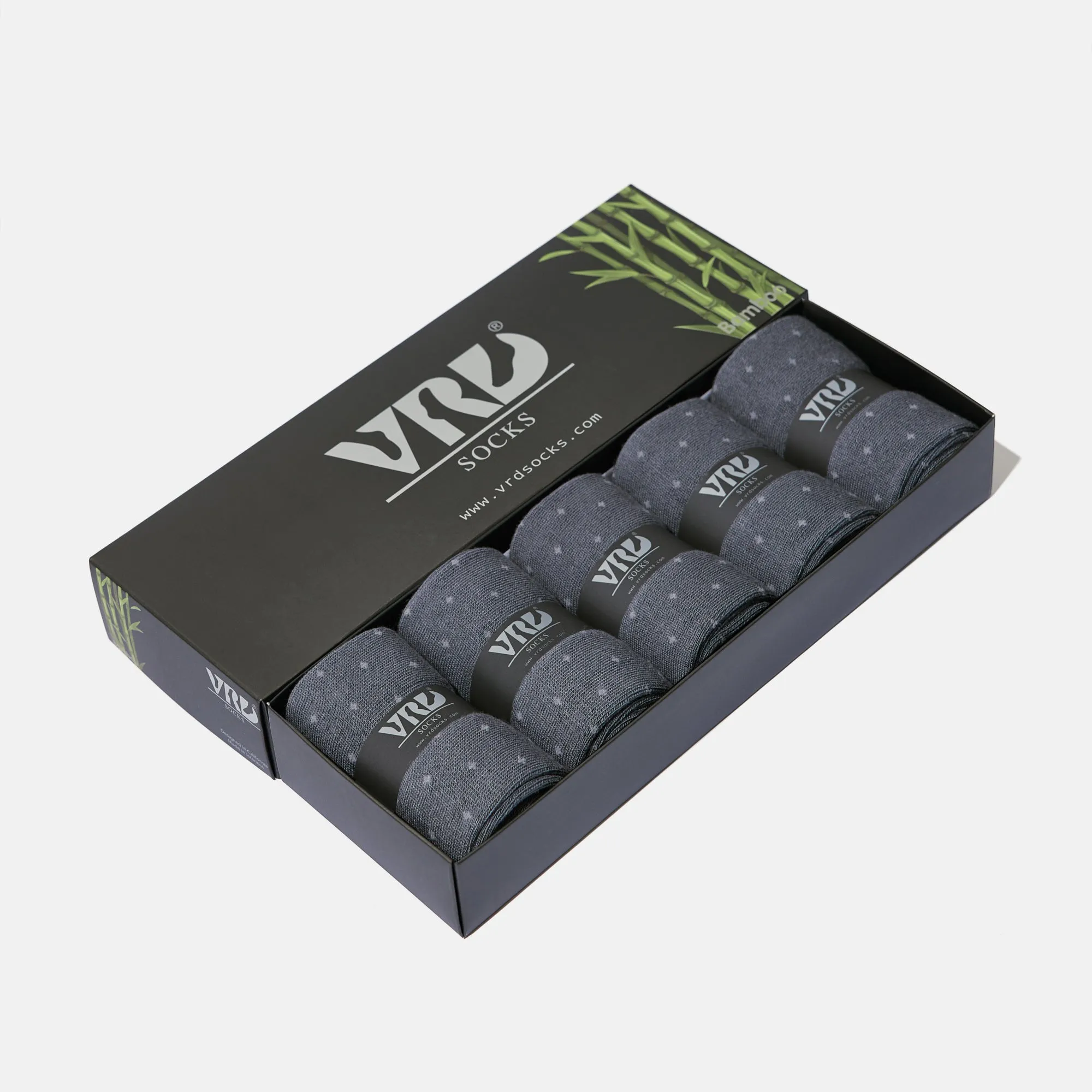 Men's Bamboo Dress Socks • Dotted Pack of 1/3/5 Pairs • Ocean Grey