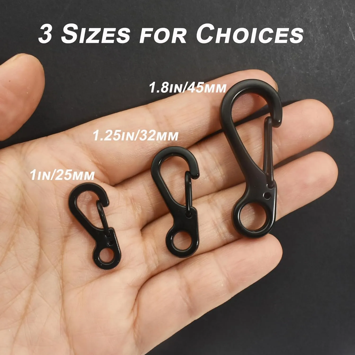 Mini Carabiner Clips with Metal Spring Wiregate Hook and Little Eye Hole for Keychain Backpack Clasps