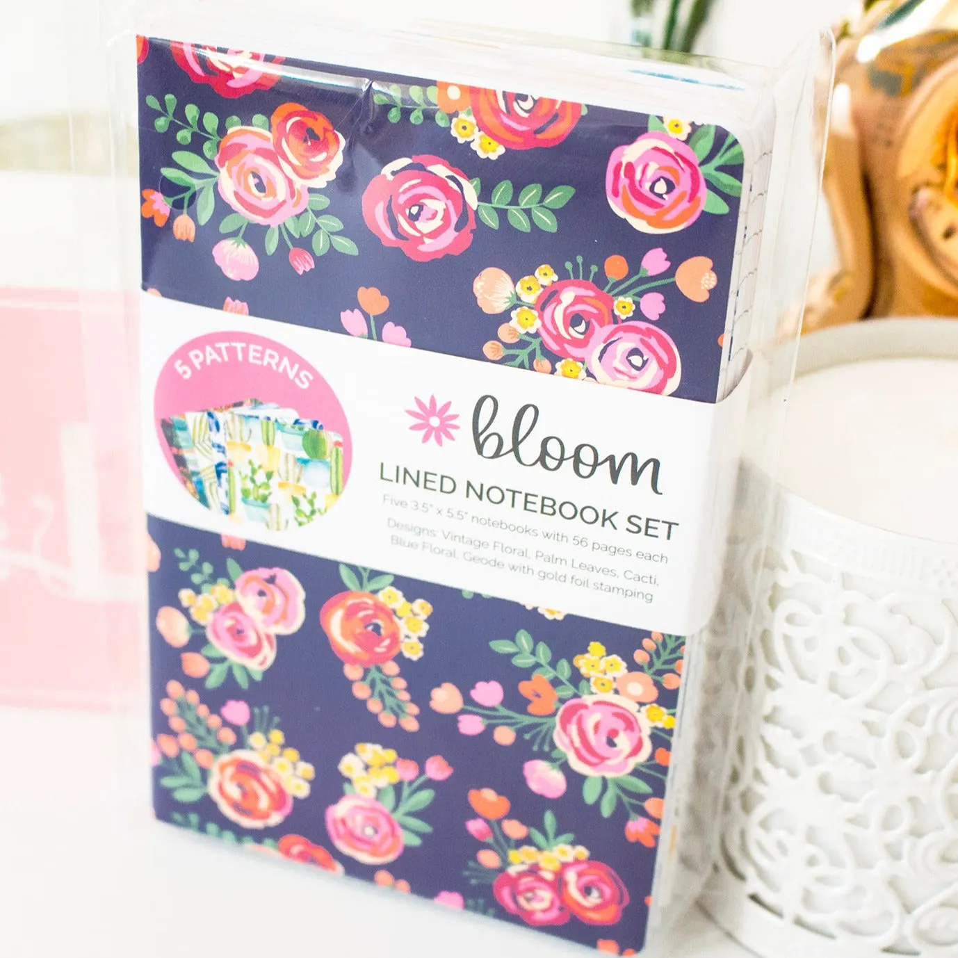 Mini Lined Notebook Set of 5, Assorted Patterns