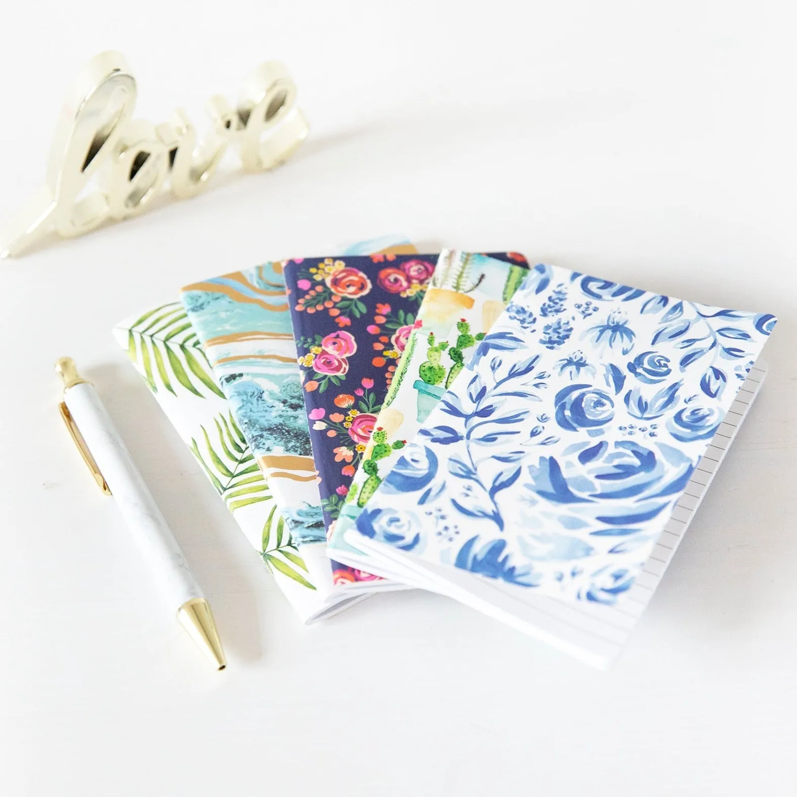Mini Lined Notebook Set of 5, Assorted Patterns