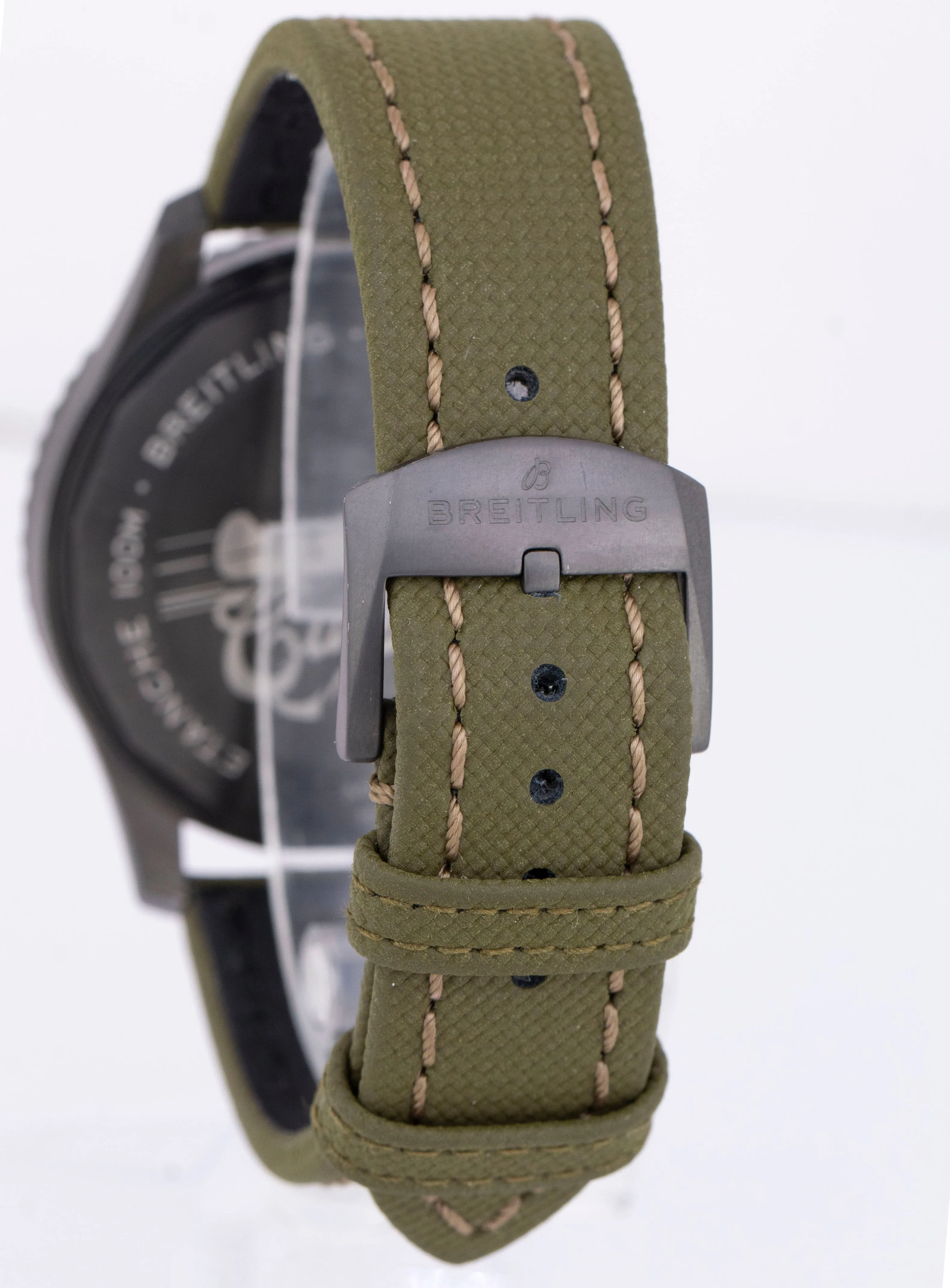 MINT PAPERS Breitling Aviator 8 Curtiss Warhawk Blacksteel Green M17315 BOX