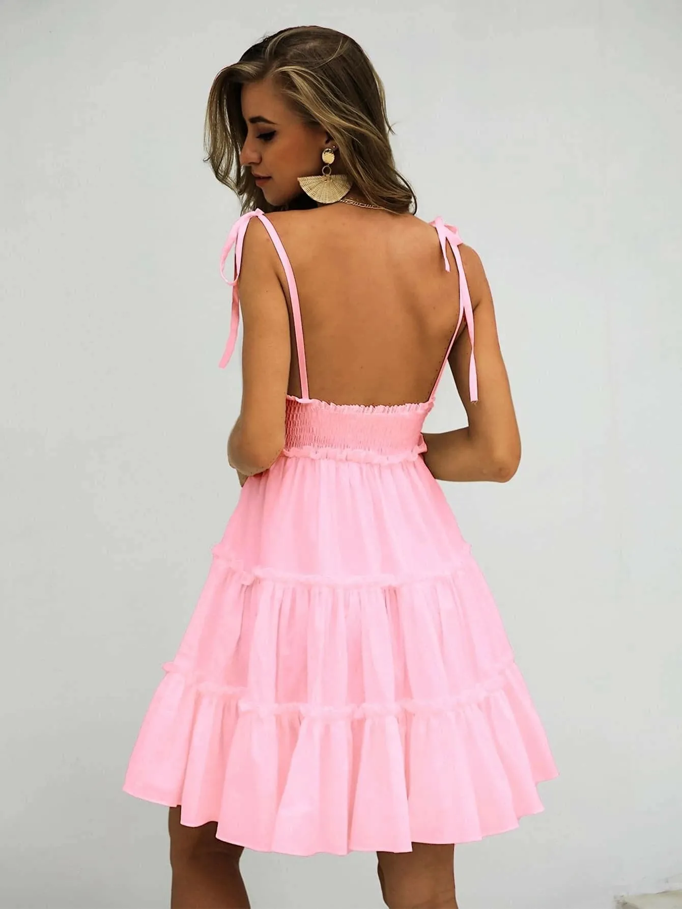 Missord Frill Trim Layered Hem Cami Dress DM0121