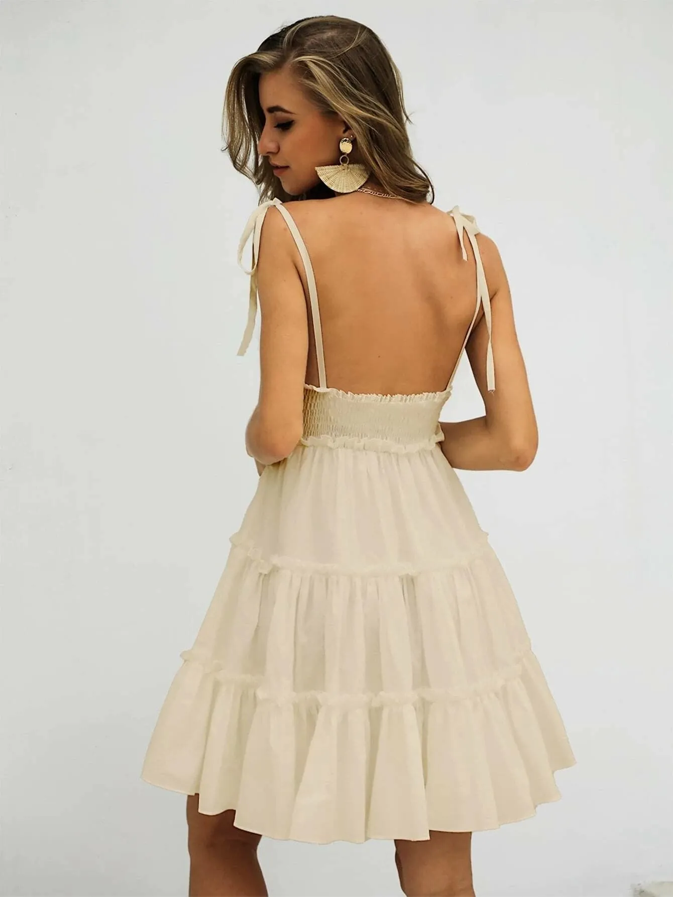 Missord Frill Trim Layered Hem Cami Dress DM0121