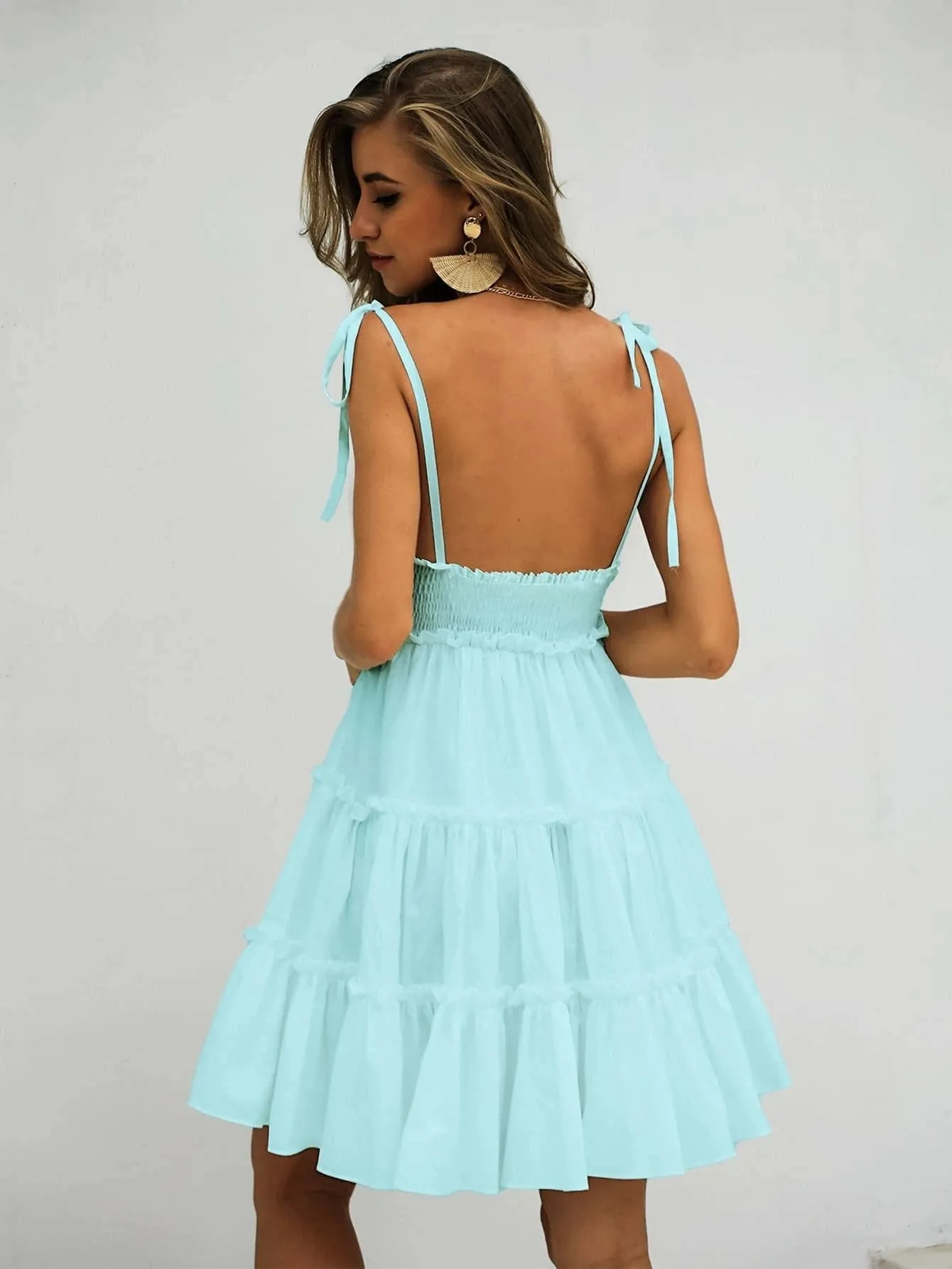 Missord Frill Trim Layered Hem Cami Dress DM0121