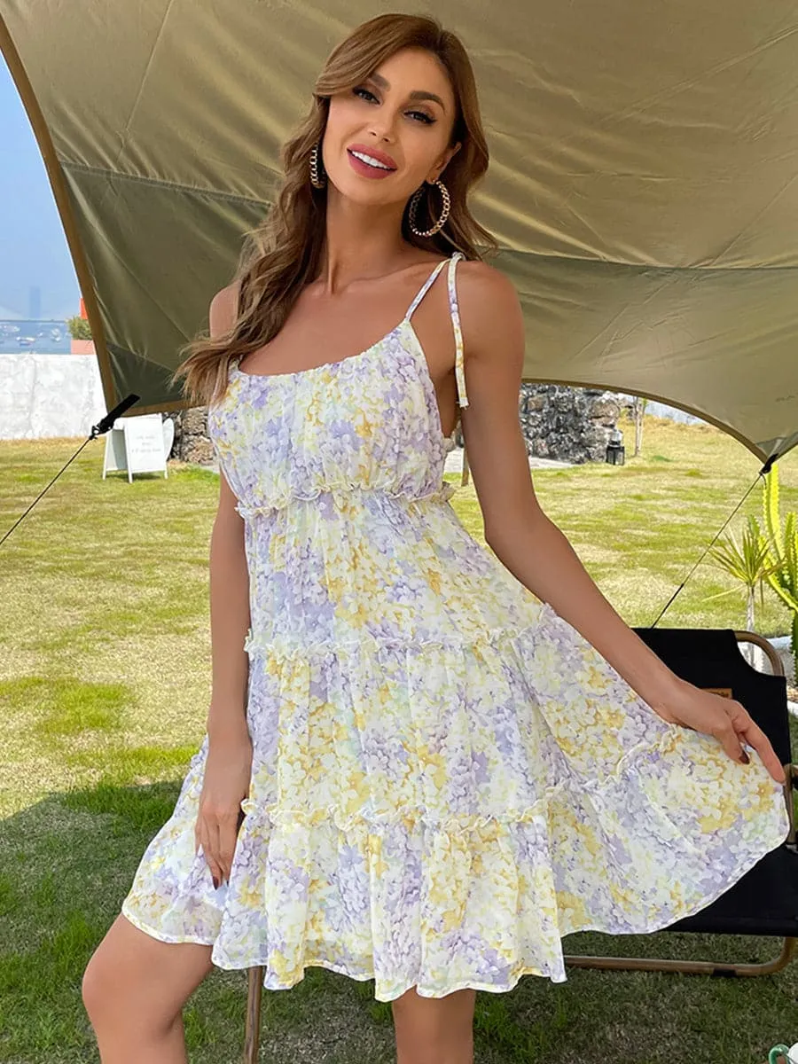 Missord Frill Trim Layered Hem Cami Dress DM0121