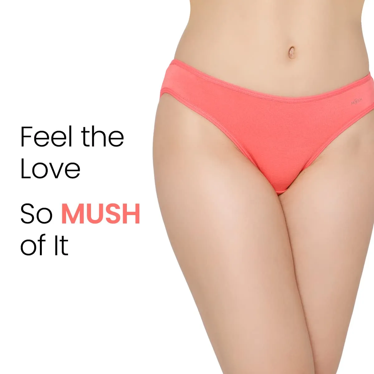 Mush Womens Ultra Soft Bamboo Modal Bikini Brief || Breathable Panties || Anti-Odor, Seamless, Anti Microbial Innerwear (S, Rose Pink)