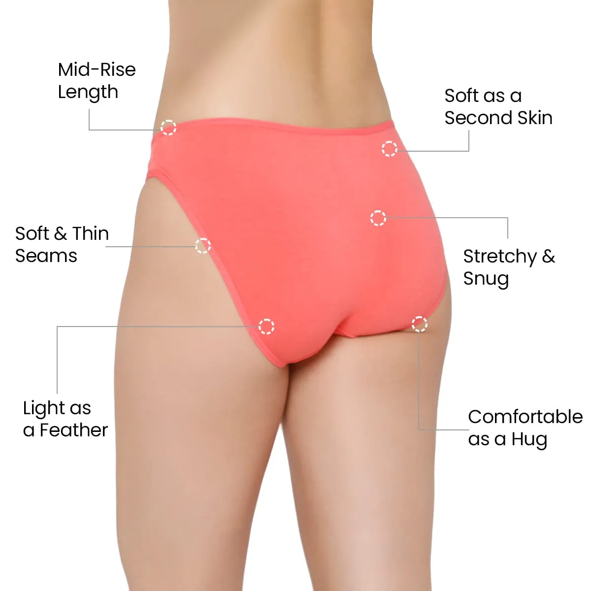 Mush Womens Ultra Soft Bamboo Modal Bikini Brief || Breathable Panties || Anti-Odor, Seamless, Anti Microbial Innerwear (S, Rose Pink)