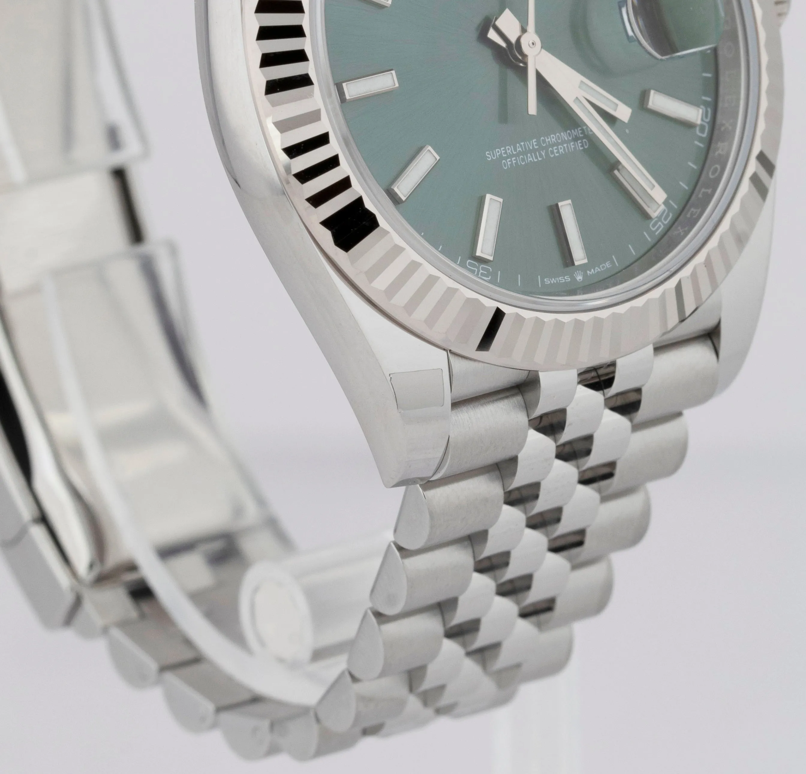 NEW APRIL 2023 PAPERS Rolex DateJust 41 Mint Green Steel 41mm Watch 126334 B P