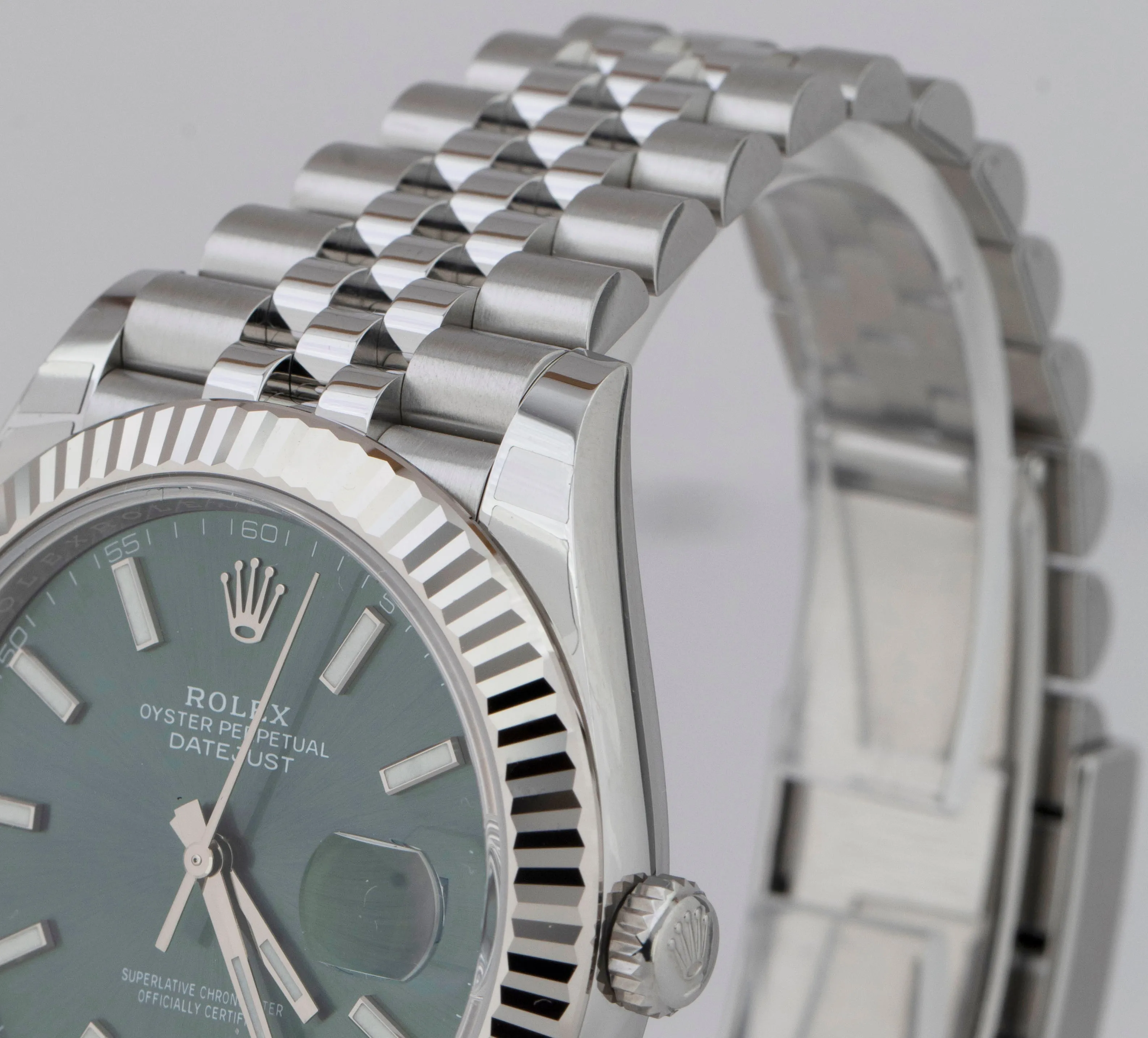 NEW APRIL 2023 PAPERS Rolex DateJust 41 Mint Green Steel 41mm Watch 126334 B P