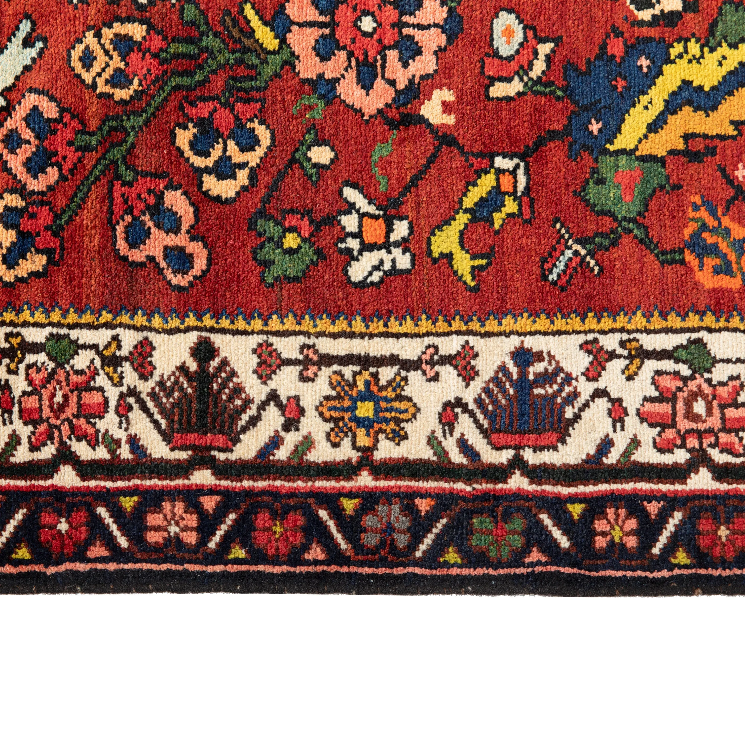 Red Traditional Wool Runner - 3'11" x 12'2"