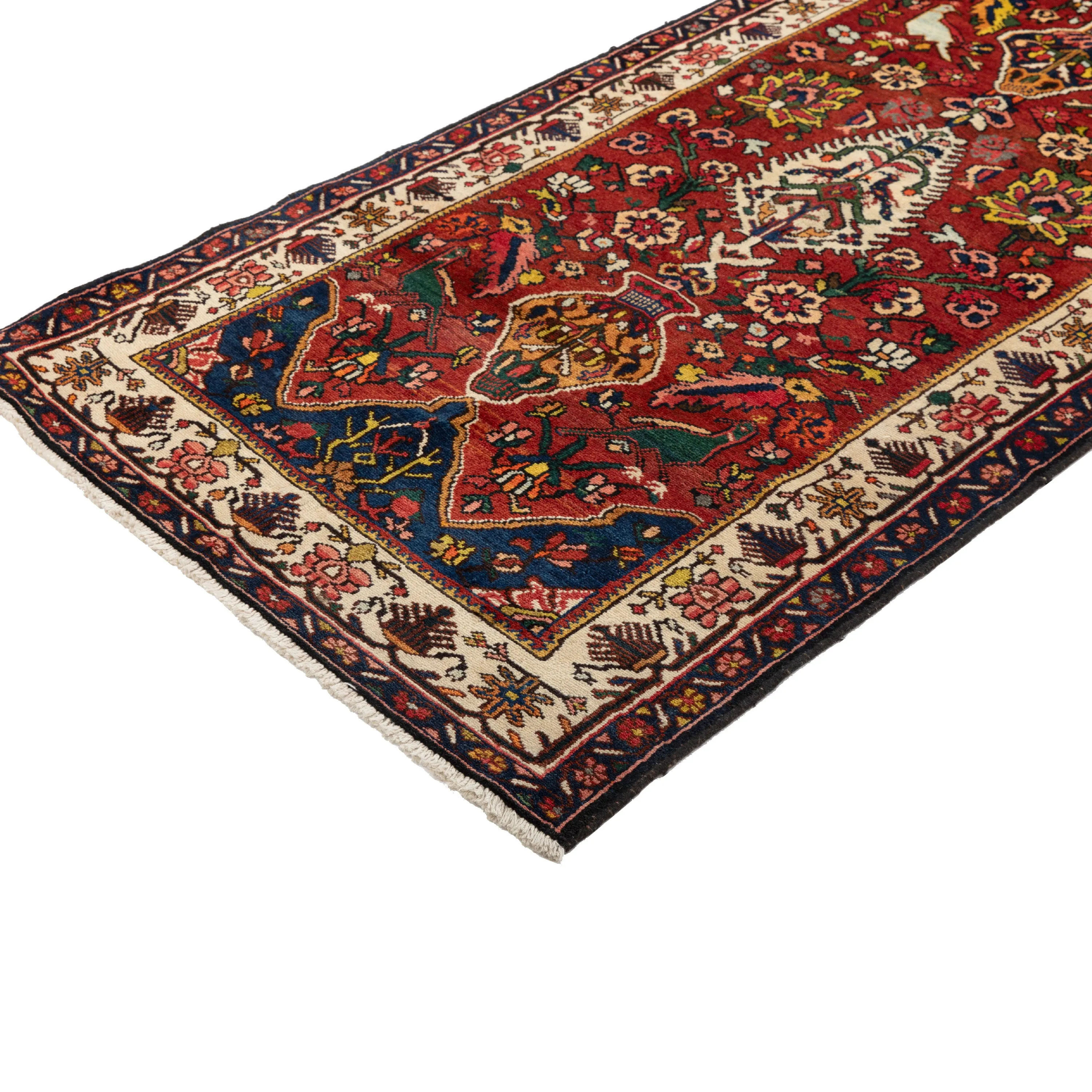 Red Traditional Wool Runner - 3'11" x 12'2"