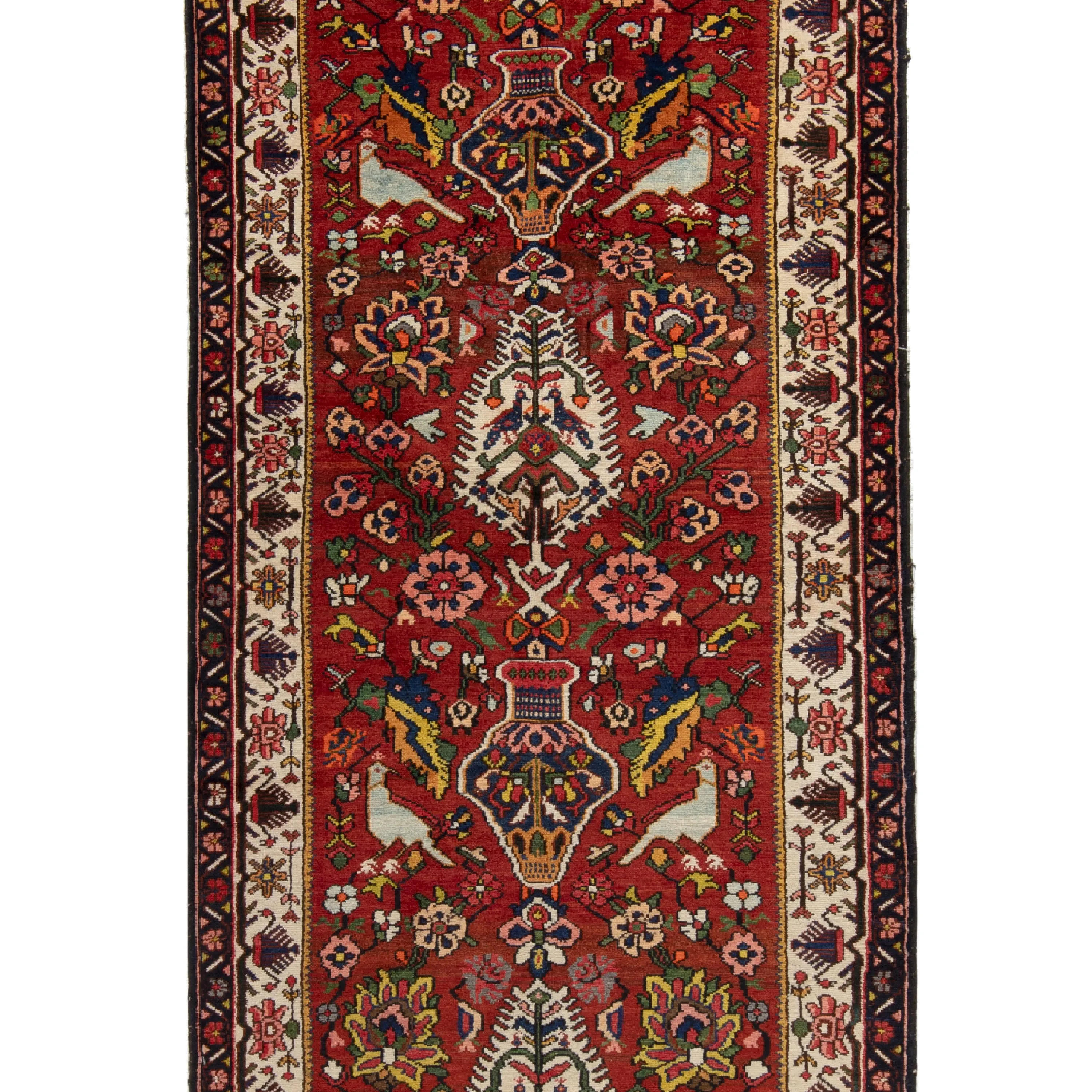 Red Traditional Wool Runner - 3'11" x 12'2"