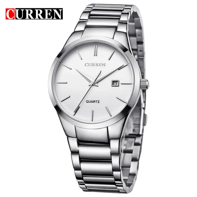 relogio masculino CURREN Luxury Brand Full Stainless Steel Analog Display Date Men's Quartz Watch Business Watch Men Watch 8106