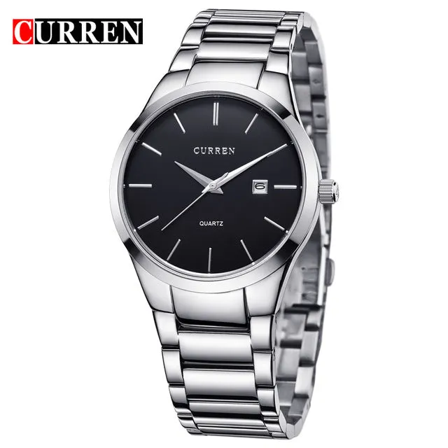 relogio masculino CURREN Luxury Brand Full Stainless Steel Analog Display Date Men's Quartz Watch Business Watch Men Watch 8106