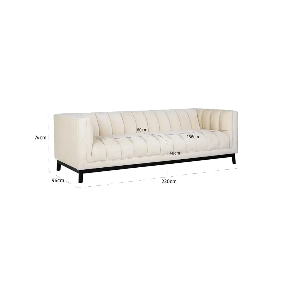 Richmond Interiors Beaudy Sofa in White Chenille