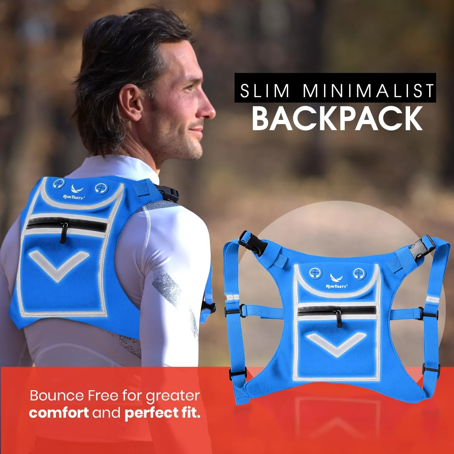 Running Mini Backpack Vest for Men & Women - Hi-viz gear, Holds Valuables, any Phone - Ideal for Fitness, Walking, Cycling!