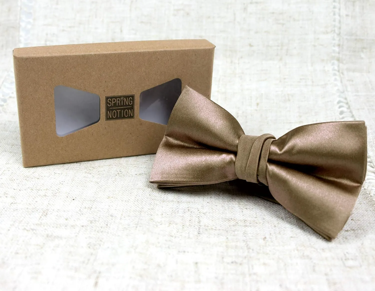 Spring Notion Men's Solid Color Satin Microfiber Bow Tie