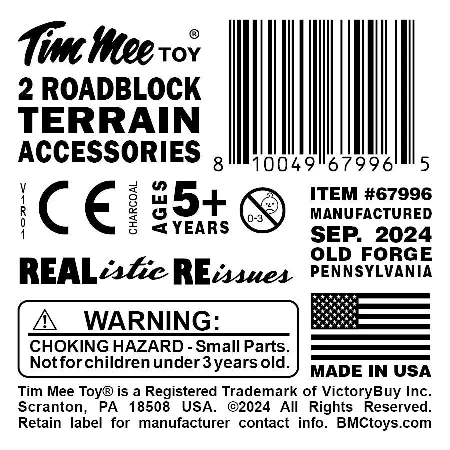 TimMee Round ROADBLOACK TERRAIN Hill - 2pc Charcoal Gray Plastic Accessory USA