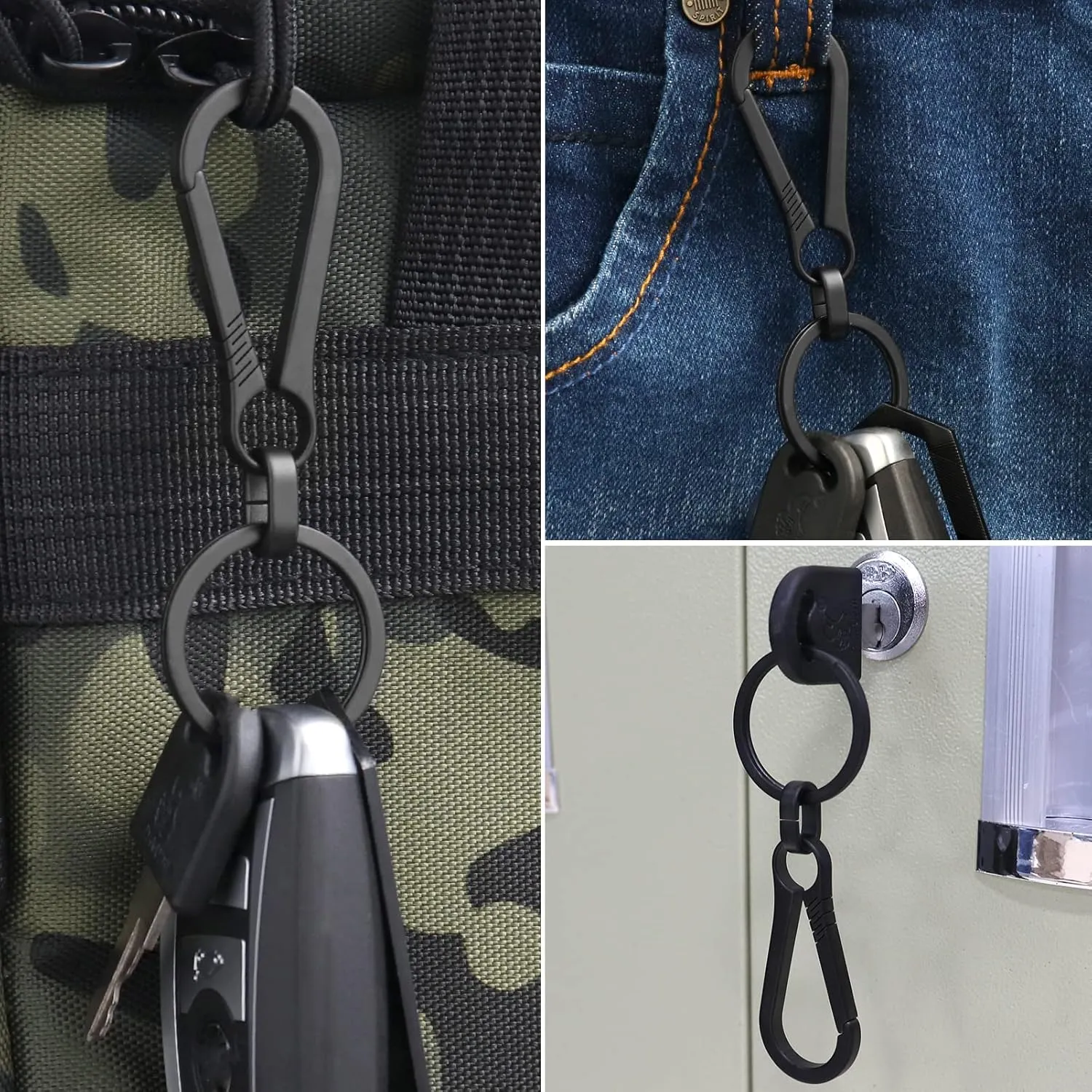 Titanium Carabiner Keychain Clip, Minimalist Keychain Key Clip EDC Quick Release Hooks