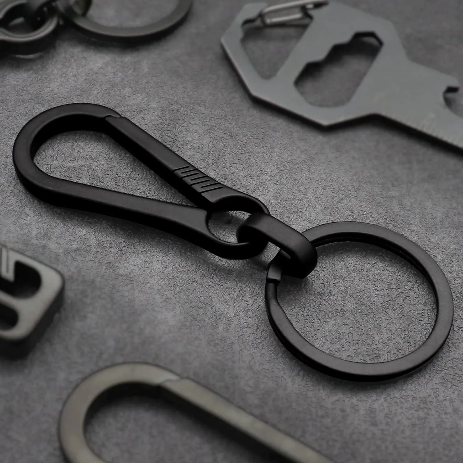 Titanium Carabiner Keychain Clip, Minimalist Keychain Key Clip EDC Quick Release Hooks