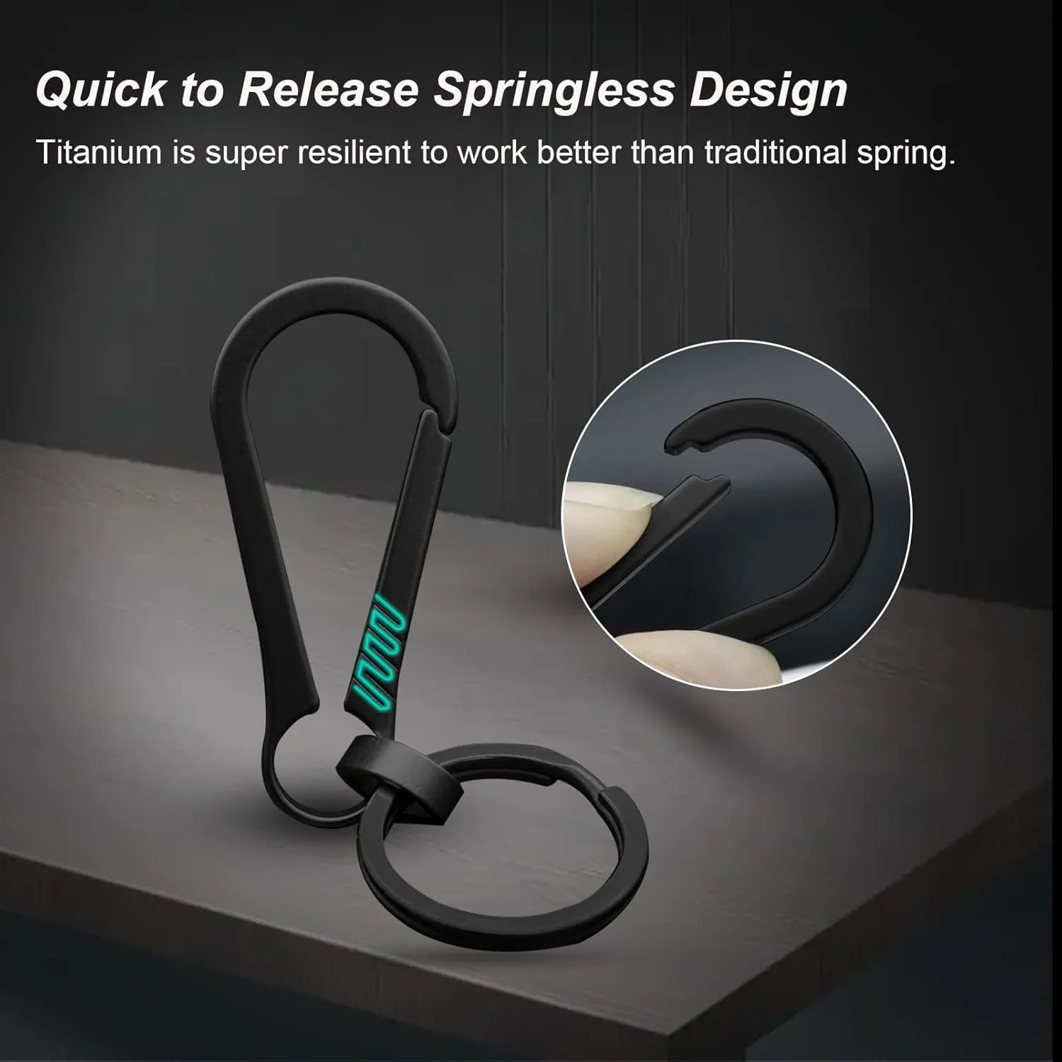 Titanium Carabiner Keychain Clip, Minimalist Keychain Key Clip EDC Quick Release Hooks