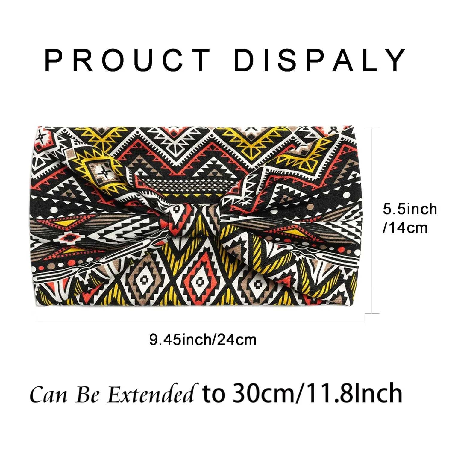 Wide Headbands For Women African Floral Boho Turban Headwrap Elastic Hairband Large Leopard Head Scarf Non Slip Twist Knotted Bandana Sweatband Workout Hair Accessories 6 Pack