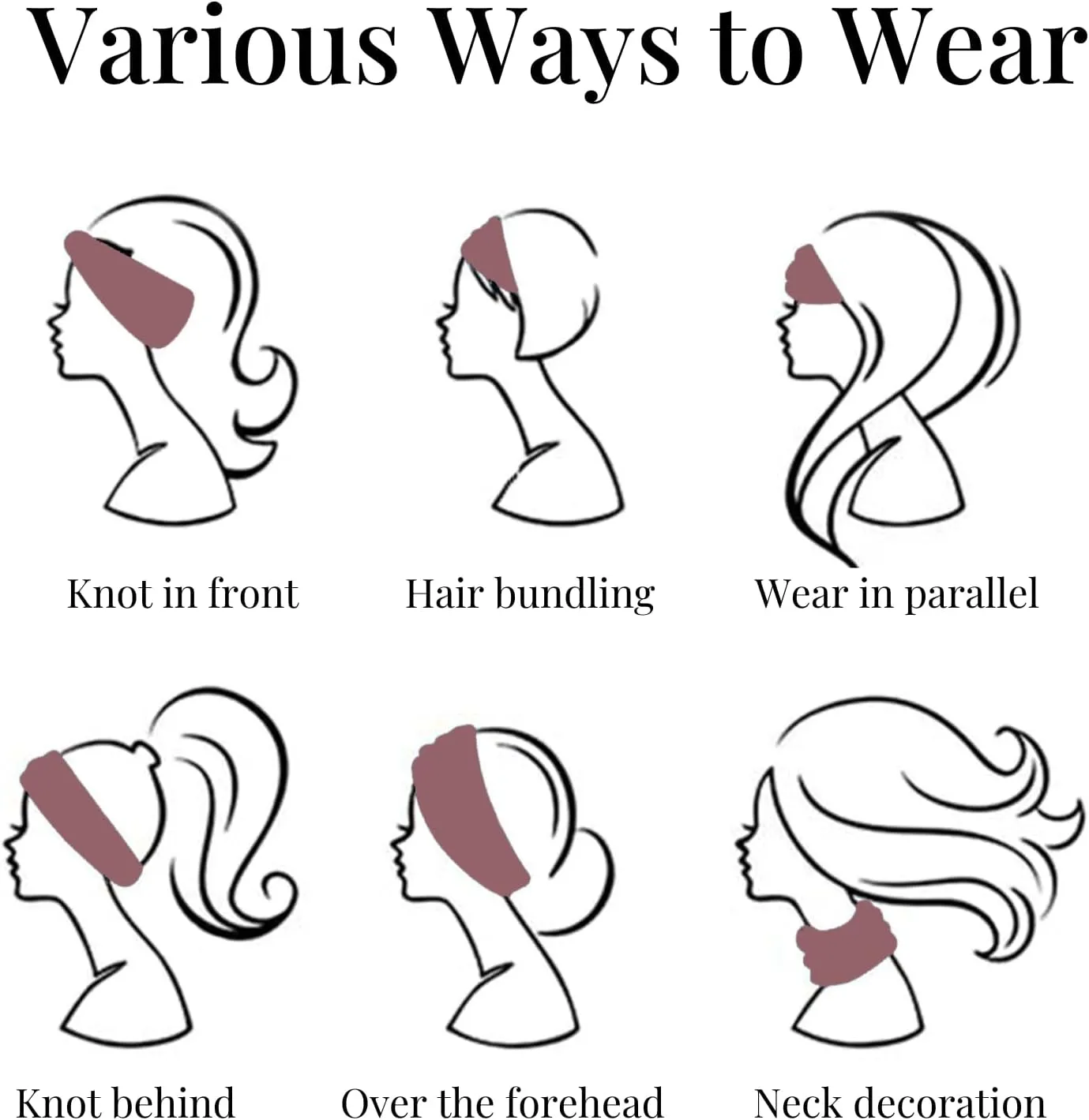 Wide Headbands for Women Boho Workout Knotted Head Bands for Women's Hair African Non Slip Headwrap Yoga Running Sports Hairdband Hair Accessories 4 Pack