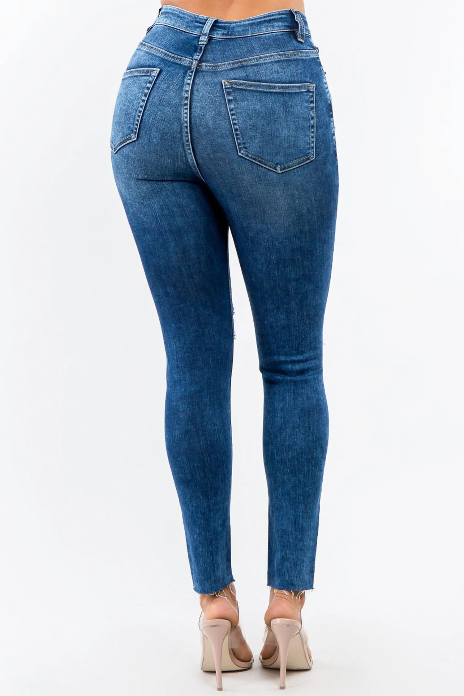Women's Essential High Rise Distressed Skinny Jeans