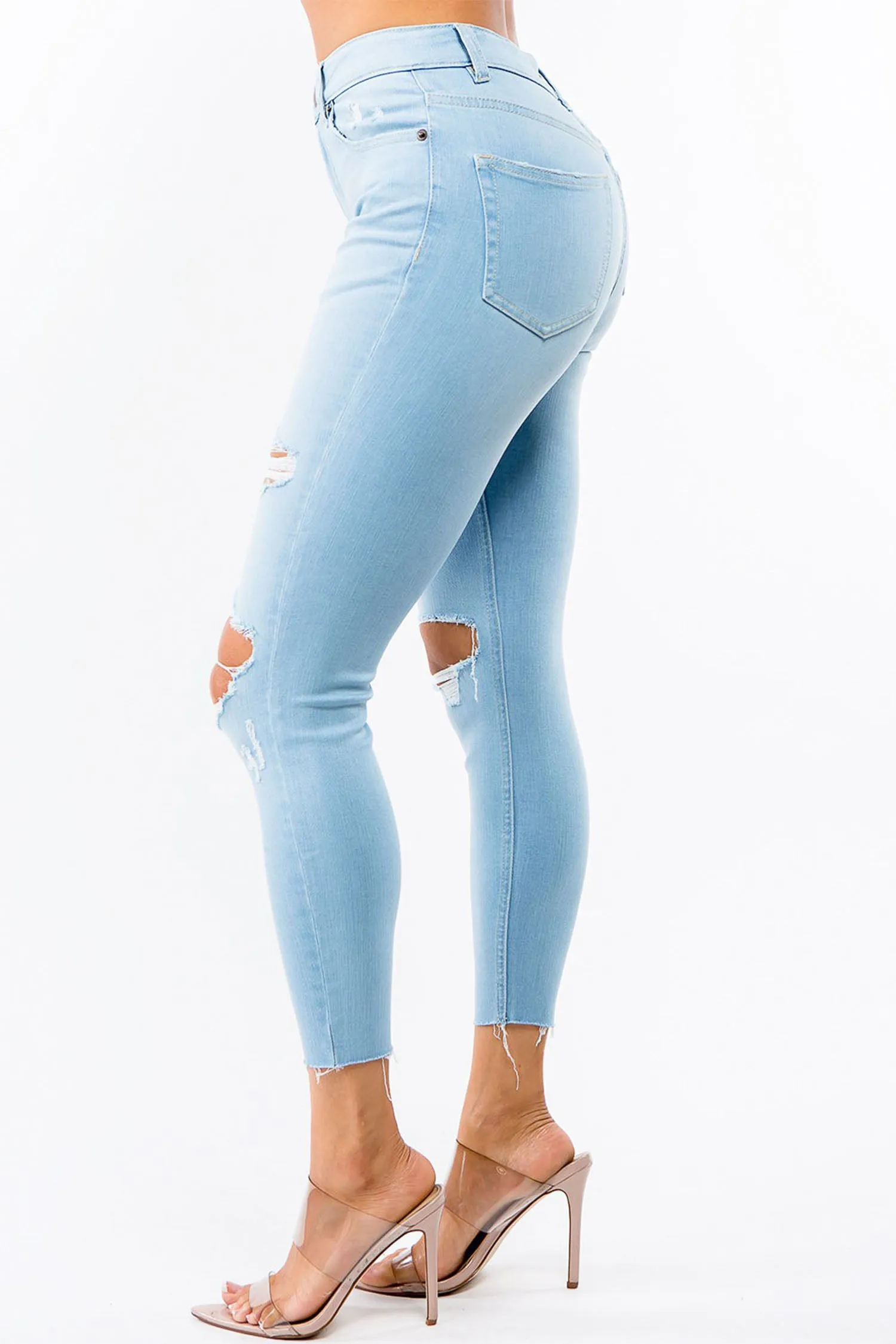 Women's Essential High Rise Distressed Skinny Jeans