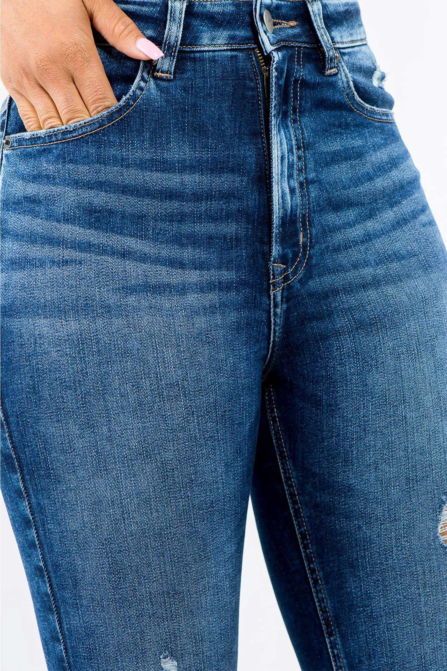 Women's Essential High Rise Distressed Skinny Jeans